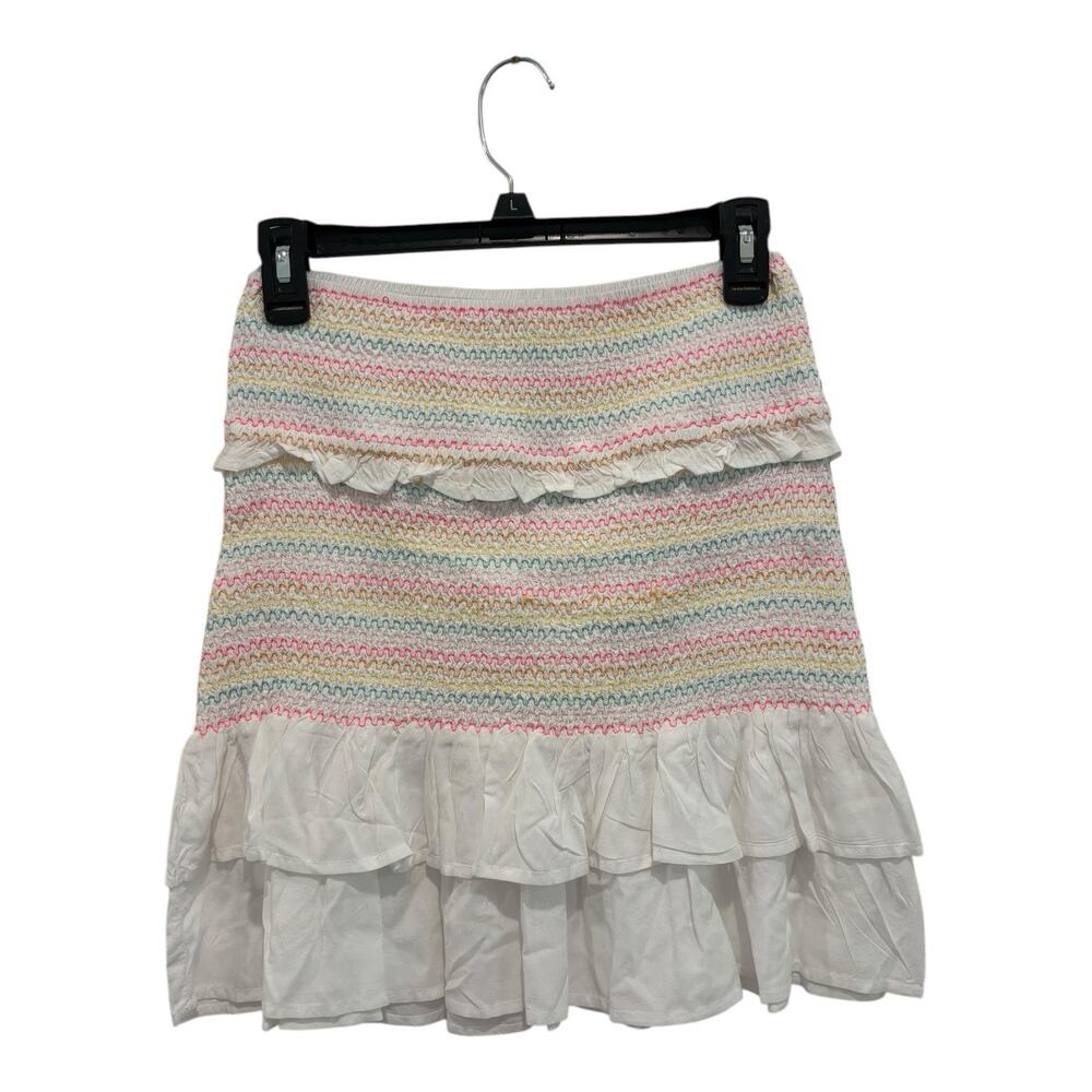 Cabana Crown Ivy Outfit Womens Medium Crop Top Skirt Pastel Striped 2 Pc Set - Picture 4 of 14